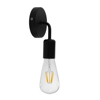 GLOBOSTAR® DON 01396 Vintage Φωτιστικό Τοίχου - Απλίκα με Ντουί 1 x E27 AC 220-240V IP20 - Μαύρο - Μ10 x Π7 x Υ16cm