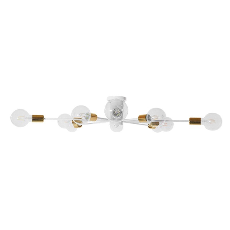 GLOBOSTAR® OLINDA 01383 Μοντέρνο Φωτιστικό Οροφής με Ντουί 10 x E27 AC 220-240V IP20 - Λευκό & Χρυσό - Μ95 x Π95 x Υ17cm