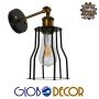 GLOBOSTAR® CATEL 01054 Vintage Φωτιστικό Τοίχου - Απλίκα με Ντουί 1 x E27 AC 220-240V IP20 - Μαύρο & Χρυσό - Μ15 x Π26 x Υ31cm