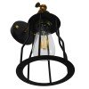 GLOBOSTAR® CATEL 01054 Vintage Φωτιστικό Τοίχου - Απλίκα με Ντουί 1 x E27 AC 220-240V IP20 - Μαύρο & Χρυσό - Μ15 x Π26 x Υ31cm