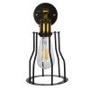 GLOBOSTAR® CATEL 01054 Vintage Φωτιστικό Τοίχου - Απλίκα με Ντουί 1 x E27 AC 220-240V IP20 - Μαύρο & Χρυσό - Μ15 x Π26 x Υ31cm