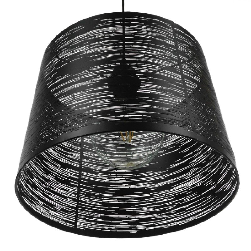 GLOBOSTAR® ACCADEMIA 01556 Μοντέρνο Κρεμαστό Φωτιστικό Οροφής με Ντουί 1 x E27 AC 220-240V IP20 - Μαύρο - Μ35 x Π35 x Υ25cm