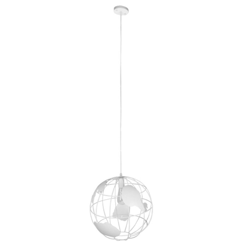 GLOBOSTAR® EARTH 01664 Vintage Κρεμαστό Φωτιστικό Οροφής με Ντουί 1 x E27 AC 220-240V IP20 - Λευκό - Μ40 x Π40 x Y40cm