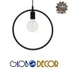 GLOBOSTAR® OMICRON 01578 Μοντέρνο Κρεμαστό Φωτιστικό Οροφής με Ντουί 1 x E27 AC 220-240V IP20 - Μαύρο - Μ33 x Π4 x Υ33cm