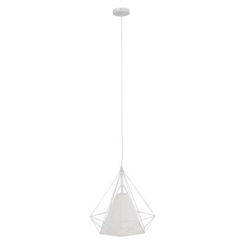 GLOBOSTAR® KAIRI 01619 Μοντέρνο Κρεμαστό Φωτιστικό Οροφής με Ντουί 1 x E27 AC 220-240V IP20 - Λευκό - Μ38 x Π38 x Υ39cm