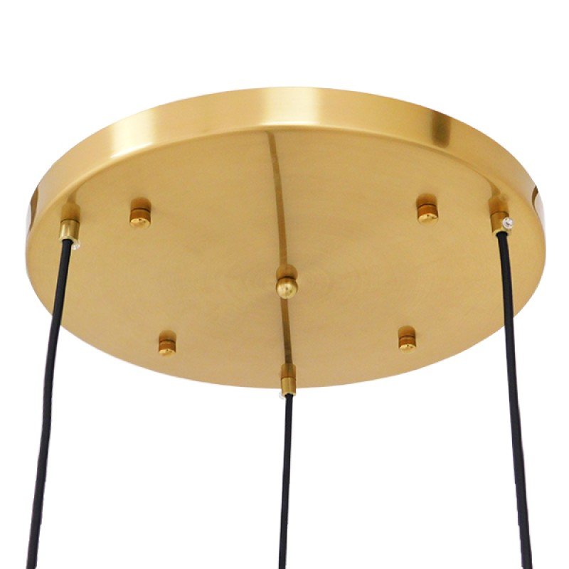 GLOBOSTAR® AMARIS 00978 Μοντέρνο Κρεμαστό Φωτιστικό Οροφής με Ντουί 3 x E27 AC 220-240V IP20 - Χρυσό & Μελί - Μ50 x Π50 x Υ30cm