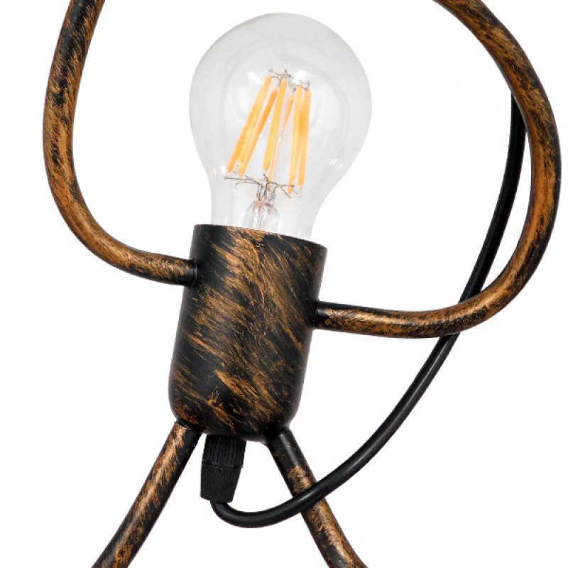 GLOBOSTAR® LITTLE MAN 01653 Μοντέρνο Κρεμαστό Φωτιστικό Οροφής με Ντουί 1 x E27 AC 220-240V IP20 - Χάλκινο - Μ20 x Π20 x Υ40cm
