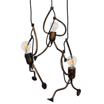 GLOBOSTAR® LITTLE MAN 01656 Μοντέρνο Κρεμαστό Φωτιστικό Οροφής με Ντουί 3 x E27 AC 220-240V IP20 - Χάλκινο - Μ45 x Π45 x Υ40cm