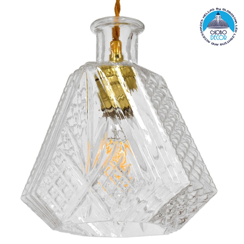 GLOBOSTAR® WHISKEY 01515 Vintage Κρεμαστό Φωτιστικό Οροφής με Ντουί 1 x E27 AC 220-240V IP20 - Διάφανο - Μ11 x Π11 x Υ20cm GLOBOSTAR® WHISKEY 01515 Vintage Κρεμαστό Φωτιστικό Οροφής με Ντουί 1 x E27 AC 220-240V IP20 - Διάφανο - Μ11 x Π11 x Υ20cm