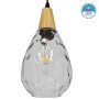 GLOBOSTAR® NOAH 01491 Μοντέρνο Κρεμαστό Φωτιστικό Οροφής με Ντουί 1 x E27 AC 220-240V IP20 - Διάφανο & Μπεζ - Μ16 x Π16 x Υ30cm