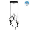 GLOBOSTAR® LITTLE MAN 01655 Μοντέρνο Κρεμαστό Φωτιστικό Οροφής με Ντουί 3 x E27 AC 220-240V IP20 - Μαύρο - Μ45 x Π45 x Υ40cm