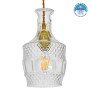 GLOBOSTAR® WHISKEY 01513 Vintage Κρεμαστό Φωτιστικό Οροφής με Ντουί 1 x E27 AC 220-240V IP20 - Διάφανο - Μ13 x Π13 x Υ22cm