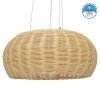 GLOBOSTAR® DE LA MER 01624 Boho Κρεμαστό Φωτιστικό Οροφής με Ντουί 3 x E27 AC 220-240V IP20 - Μπεζ - Μ45 x Π45 x Υ24cm