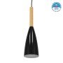 GLOBOSTAR® DILLON 00877 Μοντέρνο Κρεμαστό Φωτιστικό Οροφής με Ντουί 1 x E27 AC 220-240V IP20 - Μαύρο - Μ11 x Π11 x Υ36cm