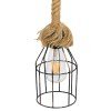 GLOBOSTAR® LAICO 01129 Vintage Κρεμαστό Φωτιστικό Οροφής με Ντουί 1 x E27 AC 220-240V IP20 - Μπρούτζινο & Μπεζ - Μ12 x Π12 x Υ100cm
