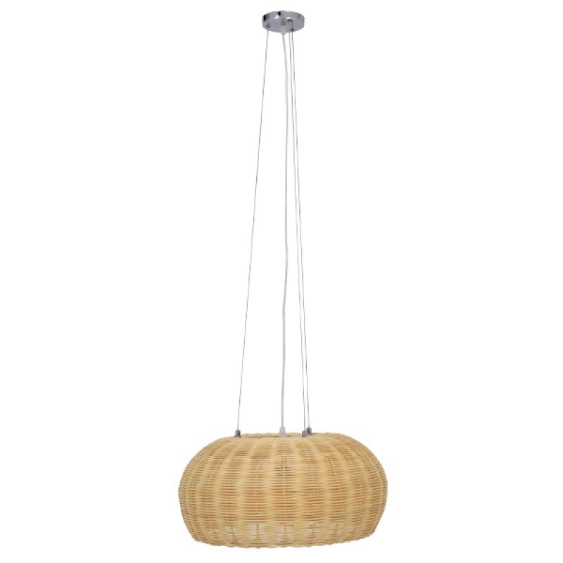 GLOBOSTAR® DE LA MER 01624 Boho Κρεμαστό Φωτιστικό Οροφής με Ντουί 3 x E27 AC 220-240V IP20 - Μπεζ - Μ45 x Π45 x Υ24cm