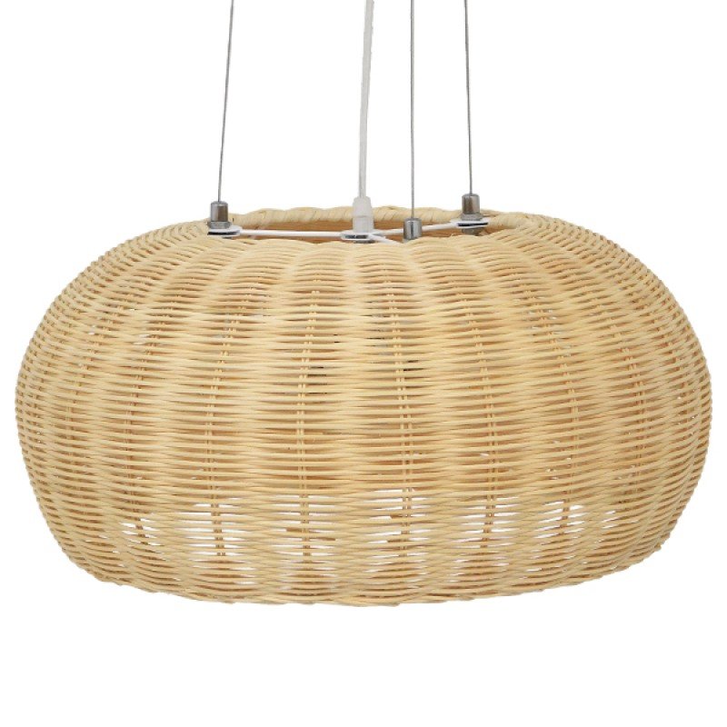 GLOBOSTAR® DE LA MER 01624 Boho Κρεμαστό Φωτιστικό Οροφής με Ντουί 3 x E27 AC 220-240V IP20 - Μπεζ - Μ45 x Π45 x Υ24cm