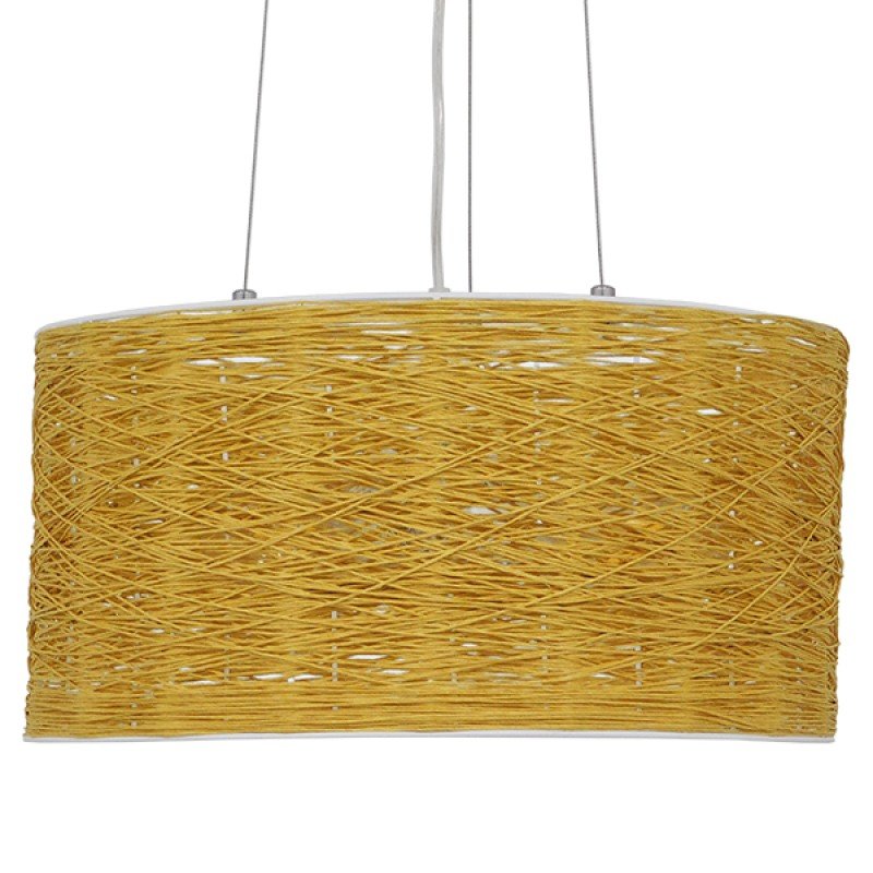 GLOBOSTAR® INCASS 01630 Vintage Κρεμαστό Φωτιστικό Οροφής με Ντουί 3 x E27 AC 220-240V IP20 - Μπεζ - Μ40 x Π40 x Υ22cm