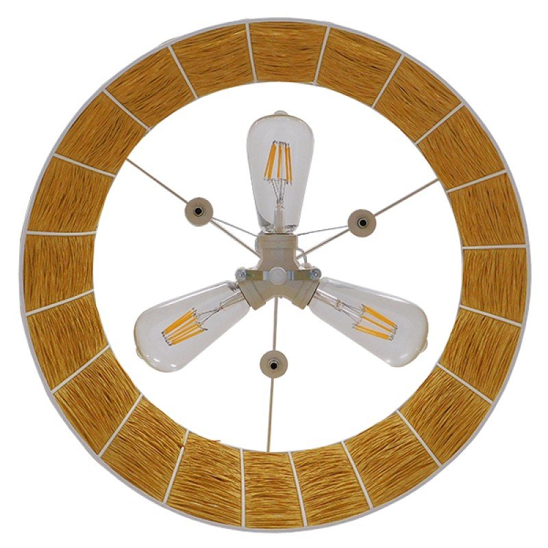 GLOBOSTAR® INCASS 01630 Vintage Κρεμαστό Φωτιστικό Οροφής με Ντουί 3 x E27 AC 220-240V IP20 - Μπεζ - Μ40 x Π40 x Υ22cm