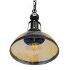 GLOBOSTAR® BILLIARD 00971 Vintage Κρεμαστό Φωτιστικό Οροφής με Ντουί 1 x E27 AC 220-240V IP20 - Mαύρο & Μελί - Μ25 x Π25 x Υ29cm