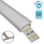 GLOBOSTAR® ALP-LINEAR RECCA 70811-1M Χωνευτό Προφίλ Αλουμινίου με Λευκό Γαλακτερό Πατητό Κάλυμμα για Ταινίες LED IP20 - Ασημί & Λευκό - Μ100 x Π3 x Υ1.1cm