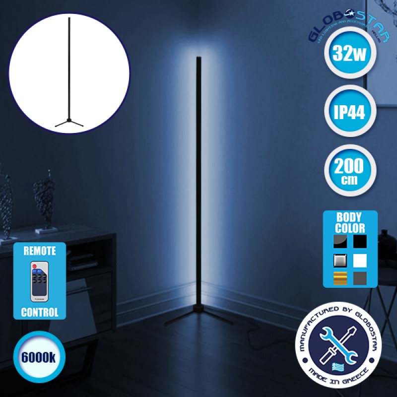 Μοντέρνο Minimal Επιδαπέδιο Μαύρο Φωτιστικό 200cm LED 32 Watt με Ασύρματο Χειριστήριο RF & Dimmer Ψυχρό Λευκό 6000k GloboStar ALIEN Design GLOBO-200-1 Μοντέρνο Minimal Επιδαπέδιο Μαύρο Φωτιστικό 200cm LED 32 Watt με Ασύρματο Χειριστήριο RF & Dimmer Ψυχρό Λευκό 6000k GloboStar ALIEN Design GLOBO-200-1