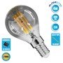 GLOBOSTAR® SPHERE 99063 Λάμπα E14 G45 LED 4W 400lm 360° AC 220-240V IP20 Θερμό Λευκό 2700K Dimmable - Filament Chip - Μαύρο Φιμέ - Μ4.5 x Π4.5 x Υ8.1cm - 3 Χρόνια Εγγύηση