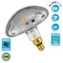 GLOBOSTAR® MUSHROOM 99174 Λάμπα E27 MR200 LED 6W 480lm 360° AC 220-240V IP20 Θερμό Λευκό 2700K Dimmable - Soft T Spiral Filament Chip - Μαύρο Φιμέ - Μ19.5 x Π19.5 x Υ20cm - 3 Χρόνια Εγγύηση