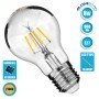 GLOBOSTAR® GLOBE 99103 Λάμπα E27 A60 LED 8W 880lm 320° AC 220-240V IP20 Θερμό Λευκό 2700K Dimmable - Filament Chip - Διάφανο με Ανεστραμμένο Καθρέπτη Νίκελ Χρωμίο - Μ6 x Π6 x Υ11cm - 3 Χρόνια Εγγύηση
