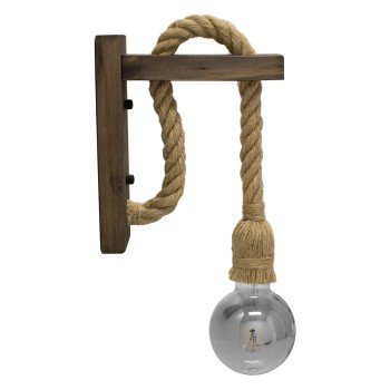 GLOBOSTAR® KENSI 00883 Boho Φωτιστικό Τοίχου - Απλίκα με Ντουί 1 x E27 AC 220-240V IP20 - Καφέ & Μπεζ - Μ7 x Π19 x Υ28cm