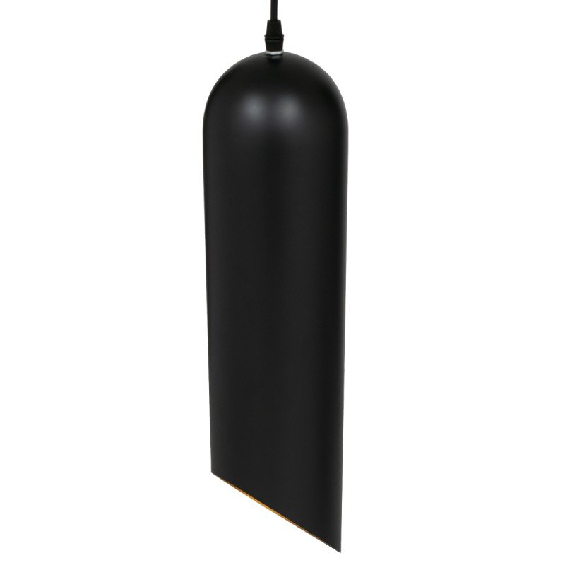 GLOBOSTAR® CARSON 01528 Μοντέρνο Κρεμαστό Φωτιστικό Οροφής με Ντουί 1 x E27 AC 220-240V IP20 - Μαύρο & Χρυσό - Μ12 x Π12 x Υ52cm