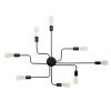 GLOBOSTAR® LIBERTA 00840 Μοντέρνο Φωτιστικό Οροφής με Ντουί 8 x E27 AC 220-240V IP20 - Μαύρο - Μ102 x Π72 x Υ10.5cm