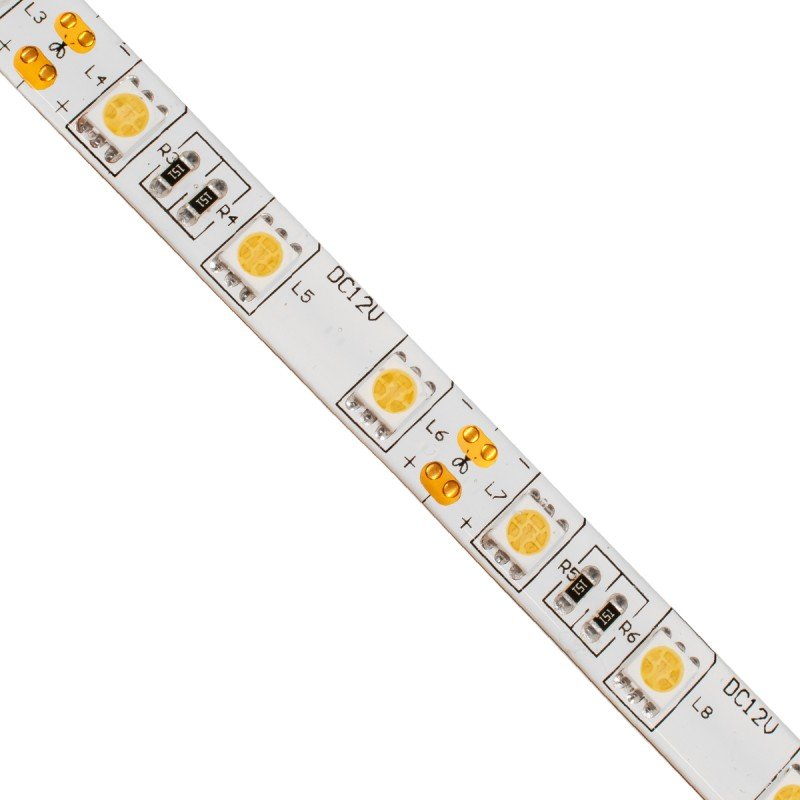 GLOBOSTAR® LUMAR 70122 Ταινία LED 14.4W/m 1296lm/m 120° DC 12V Αδιάβροχη IP65 60 x SMD5050 Chip/m Θερμό Λευκό 2700K Dimmable - Sanan SMD Chip - Μ500 x Π1 x Υ0.2cm - Ρολό 5 Μέτρων - 5 Χρόνια Εγγύηση
