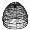 GLOBOSTAR® MALIBU 00969 Boho Κρεμαστό Φωτιστικό Οροφής με Ντουί 1 x E27 AC 220-240V IP20 - Μαύρο - Μ40 x Π40 x Υ35cm