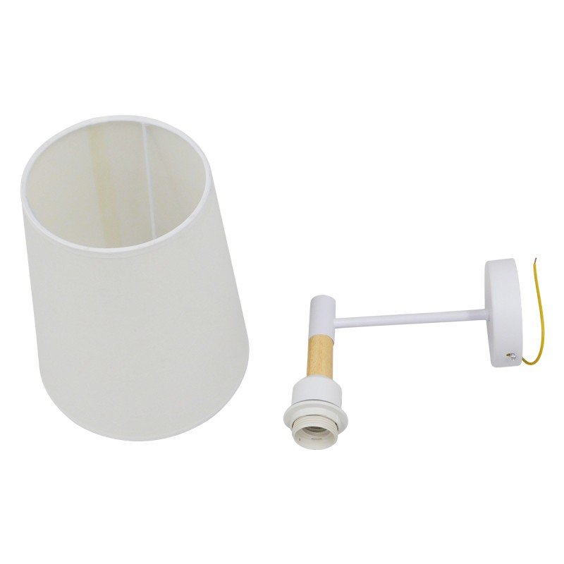GLOBOSTAR® LYDFORD 01433 Μοντέρνο Φωτιστικό Τοίχου - Απλίκα με Ντουί 1 x E27 AC 220-240V IP20 - Λευκό & Μπέζ - Μ20 x Π28 x Υ36cm