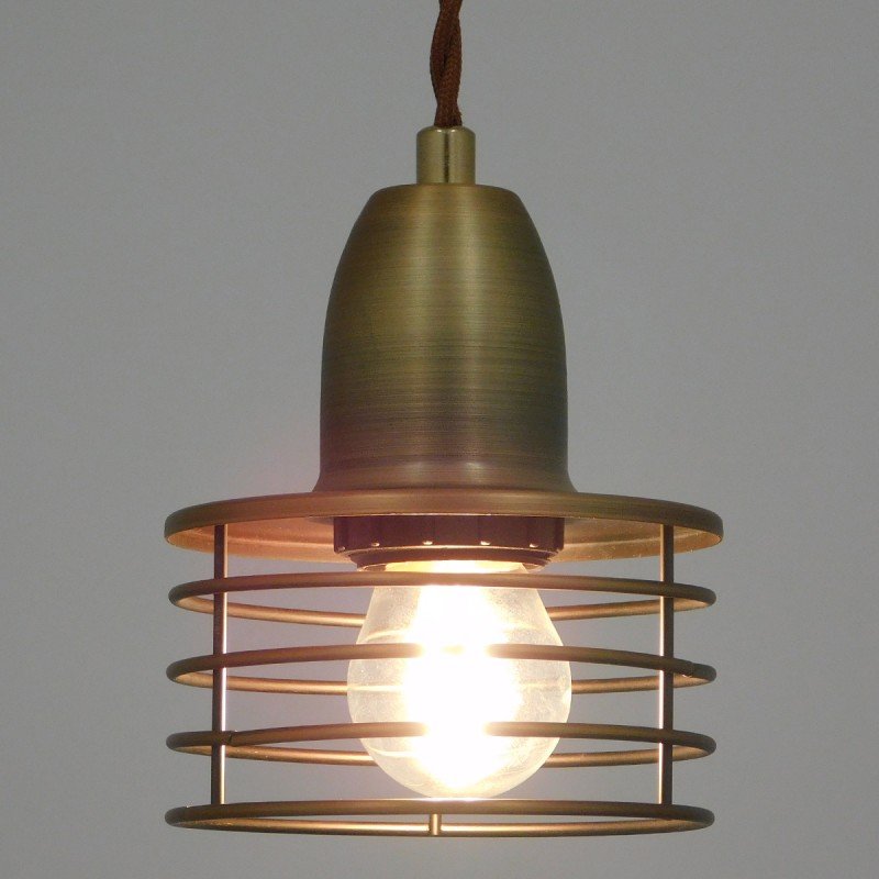 GLOBOSTAR® MANHATTAN 01454 Μοντέρνο Κρεμαστό Φωτιστικό Οροφής με Ντουί 1 x E27 AC 220-240V IP20 - Μπρούτζινο - Μ11 x Π11 x Υ14cm