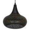 GLOBOSTAR® JANIS 01590 Μοντέρνο Κρεμαστό Φωτιστικό Οροφής με Ντουί 1 x E27 AC 220-240V IP20 - Μαύρο & Χρυσό - Μ30 x Π30 x Υ30cm