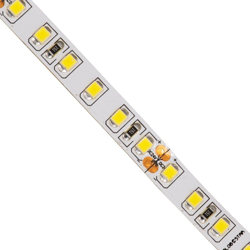 GLOBOSTAR® LUXA 70231 Ταινία LED 8W/m 960lm/m 120° DC 24V IP20 120 x SMD2835 Chip/m Φυσικό Λευκό 4500K Dimmable - Sanan SMD Chip - Μ500 x Π0.8 x Υ0.2cm - Ρολό 5 Μέτρων - 5 Χρόνια Εγγύηση