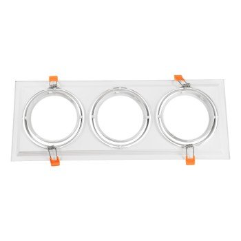 GLOBOSTAR® VITA 77856 Χωνευτή Κινούμενη Βάση για 3 x Σποτ AR111 για Ντουί GU10/GU5.3 IP20 - Λευκό - Μ48.7 x Π18 x Υ5.5cm / Q47.5 x 17cm
