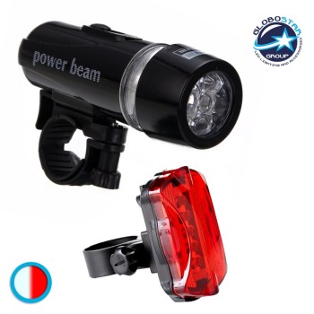GloboStar® 79071 Σετ Φακός Ποδηλάτου με Οπίσθιο Φανάρι LED COB 3W 300lm με Βάση Ποδηλάτου Ψυχρό Λευκό 6000K GloboStar® 79071 Σετ Φακός Ποδηλάτου με Οπίσθιο Φανάρι LED COB 3W 300lm με Βάση Ποδηλάτου Ψυχρό Λευκό 6000K