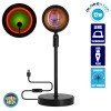 GloboStar® 00816 Επιτραπέζιο Φωτιστικό Πορτατίφ LED 12W 600lm 180° DC 5V IP20 Κίτρινο - Πράσινο - Κόκκινο - Πορτοκαλί RAINBOW EFFECT Μαύρο Μέταλλο με Διάφανο Πλαστικό - Μ10 x Π10 x Υ26.5cm - 2 Xρόνια Εγγύηση