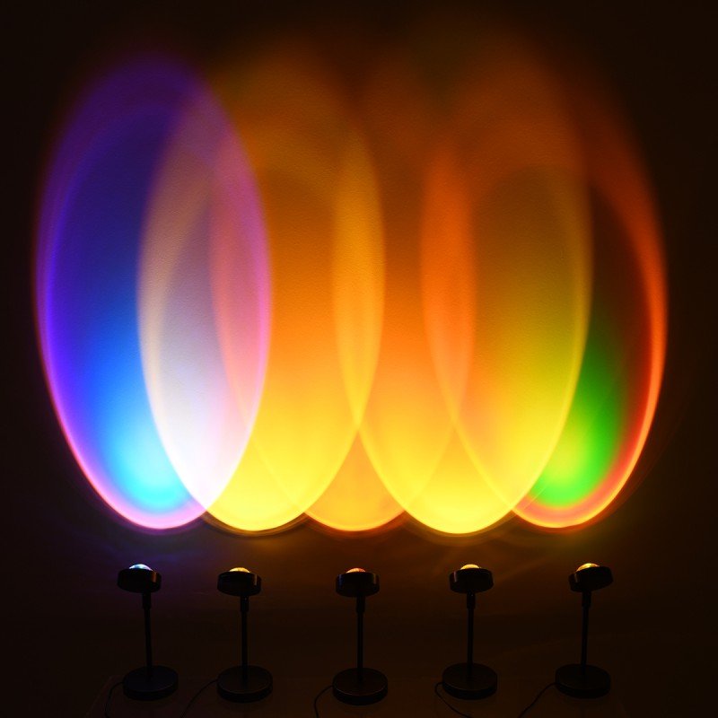 GloboStar® 00816 Επιτραπέζιο Φωτιστικό Πορτατίφ LED 12W 600lm 180° DC 5V IP20 Κίτρινο - Πράσινο - Κόκκινο - Πορτοκαλί RAINBOW EFFECT Μαύρο Μέταλλο με Διάφανο Πλαστικό - Μ10 x Π10 x Υ26.5cm - 2 Xρόνια Εγγύηση