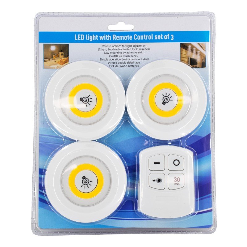 GLOBOSTAR® NEONSIGN 79045 Διακοσμητικό Φωτιστικό Τοίχου Νυκτός με RF Ασύρματο Χειριστήριο LED 6W 540lm 120° DC 3.6V με 11xAAA Μπαταρίες IP20 Θερμό Λευκό 2700K Dimmable - Μ9 x Π2.3 x Υ9cm - Πακέτο 3 Τεμαχίων - 2 Χρόνια Εγγύηση
