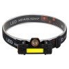 GLOBOSTAR® HEADLAMP 79064 Φακός Κεφαλής LED 25W 2500lm 15~120° DC 5V με USB-C με Επαναφορτιζόμενη Μπαταρία Li-ion 3.7V 1x14500 400mAh Αδιάβροχο IP54 Ψυχρό Λευκό 6000K - CREE XML2-T6 & COB Chip - Μ8.2 x Π2.5 x Υ4cm - 1 Χρόνο Εγγύηση