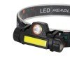 GLOBOSTAR® HEADLAMP 79064 Φακός Κεφαλής LED 25W 2500lm 15~120° DC 5V με USB-C με Επαναφορτιζόμενη Μπαταρία Li-ion 3.7V 1x14500 400mAh Αδιάβροχο IP54 Ψυχρό Λευκό 6000K - CREE XML2-T6 & COB Chip - Μ8.2 x Π2.5 x Υ4cm - 1 Χρόνο Εγγύηση