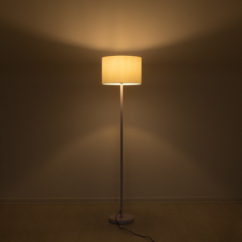 GLOBOSTAR® ASHLEY 00823 Μοντέρνο Επιδαπέδιο Φωτιστικό με Ντουί 1 x E27 AC 220-240V IP20 - Λευκό - Μ35 x Π35 x Υ145cm
