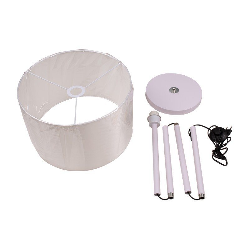GLOBOSTAR® ASHLEY 00823 Μοντέρνο Επιδαπέδιο Φωτιστικό με Ντουί 1 x E27 AC 220-240V IP20 - Λευκό - Μ35 x Π35 x Υ145cm
