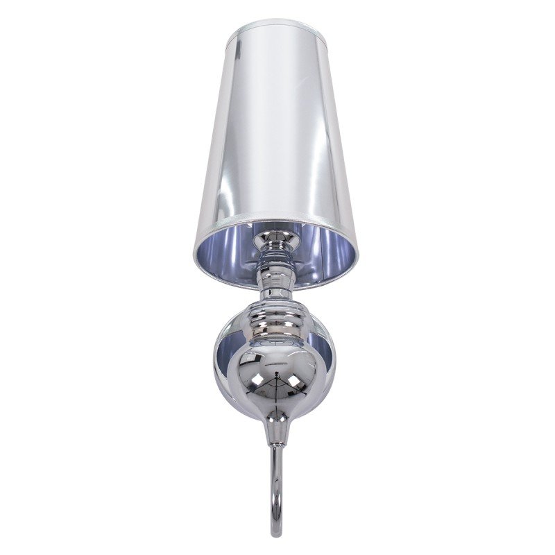 GLOBOSTAR® LAURA 01498 Μοντέρνο Φωτιστικό Τοίχου - Απλίκα με Ντουί 1 x E27 AC 220-240V IP20 - Ασημί - Μ21 x Π15 x Y48cm