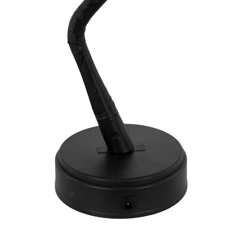 GloboStar® 71589 Επιτραπέζιο Φωτιστικό Πορτατίφ LED 3W 300lm 360° με Μπαταρίες (Δεν Περιλαμβάνονται) IP20 Θερμό Λευκό 3000K Μαύρο Πλαστικό - Μ40 x Π40 x Υ50cm - 2 Xρόνια Εγγύηση