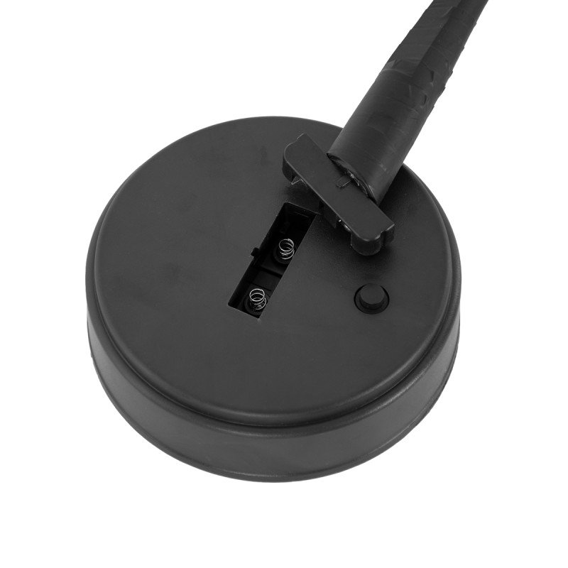 GloboStar® 71589 Επιτραπέζιο Φωτιστικό Πορτατίφ LED 3W 300lm 360° με Μπαταρίες (Δεν Περιλαμβάνονται) IP20 Θερμό Λευκό 3000K Μαύρο Πλαστικό - Μ40 x Π40 x Υ50cm - 2 Xρόνια Εγγύηση